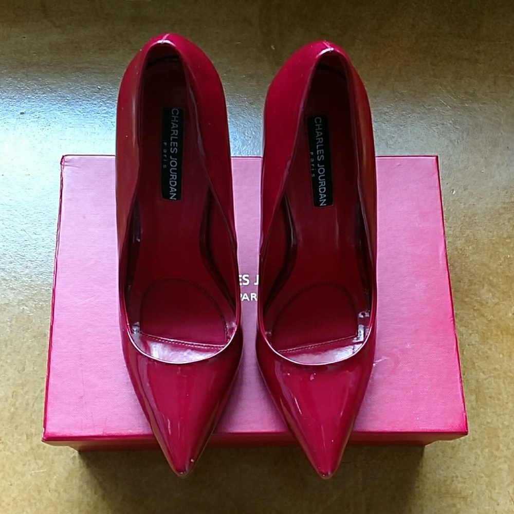 Charles Jourdan Ruth red patent leather shoes 8.5